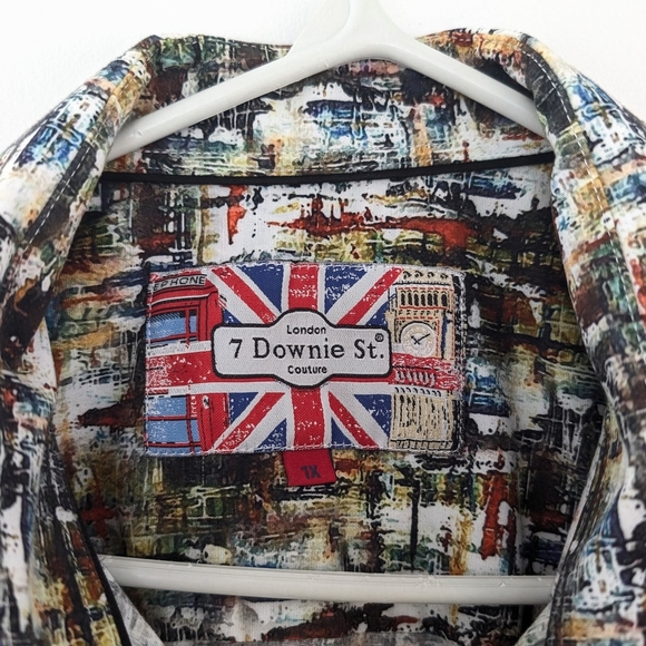 7 Downie St. London Couture Button Down Short Sleeve Shirt - Size 1X - Picture 5 of 10